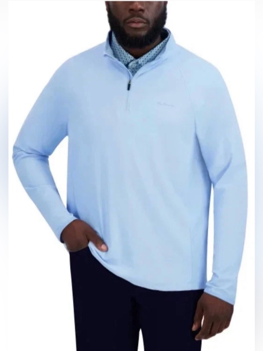 NWT Ben Sherman Sport 1/4 Zip Performance Pullover Light Blue Size Small